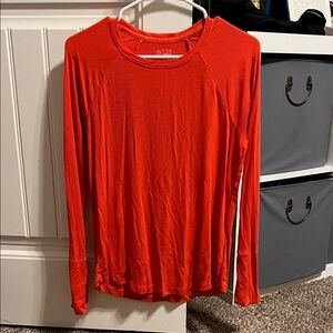 Aerie Ribbed Raglan Long Sleeve Tee - Orange
